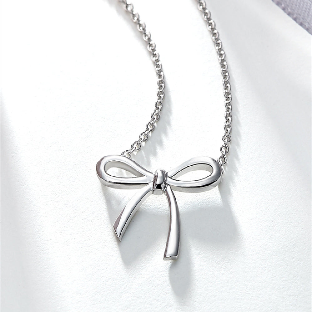 Bow Pendant Necklace with Clavicle Chain - The Eggy's store
