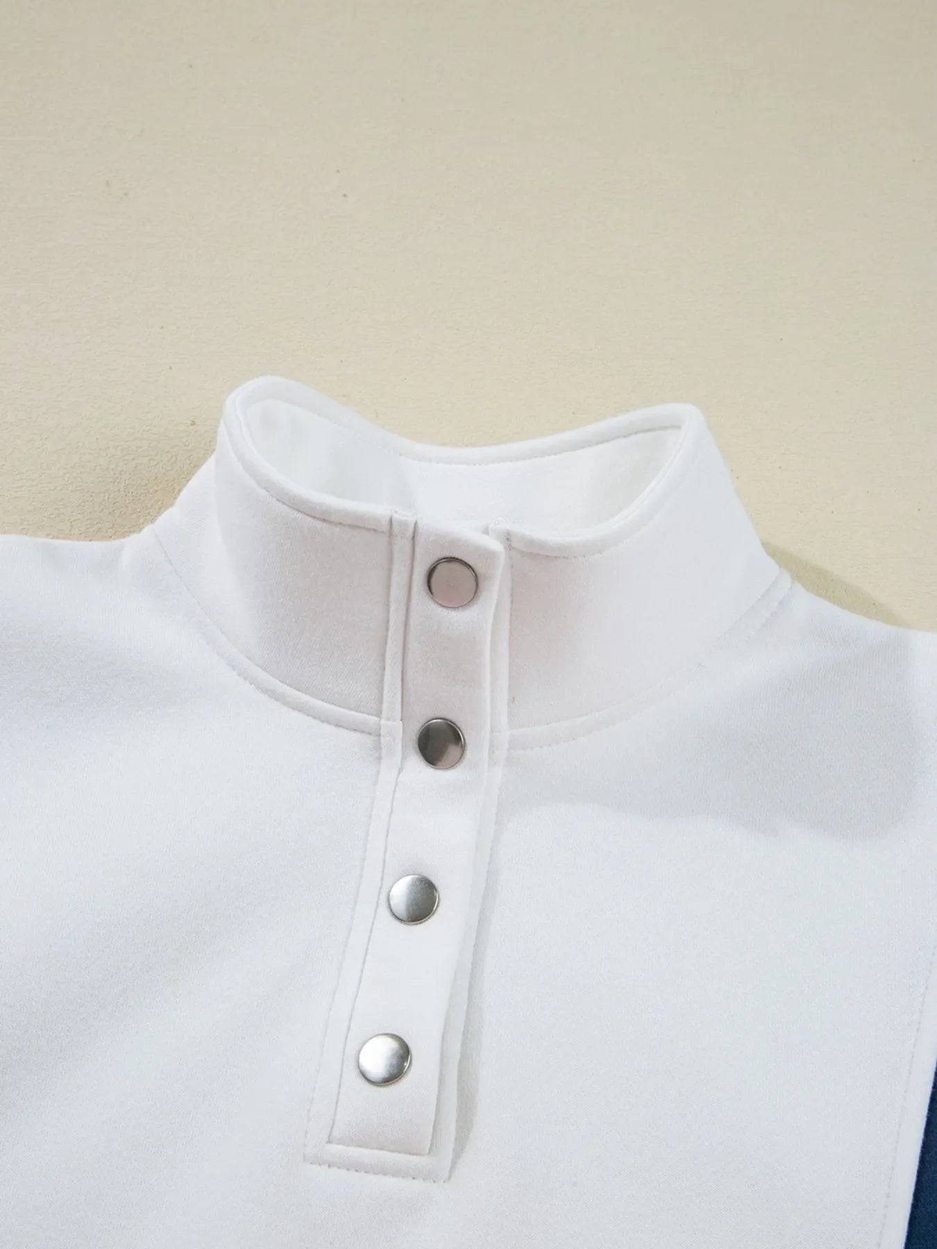 Colorblock Patchwork Half Button Women's Sweatshirt