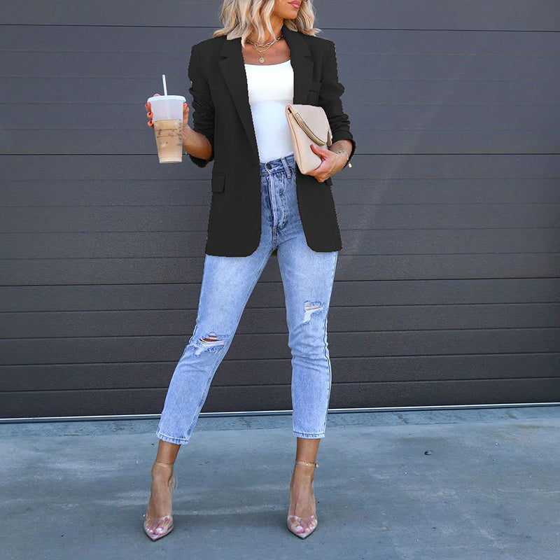 Womens Casual Blazers Open Front Long Sleeve Work Office Suit Jackets Blazer - The Eggy's store