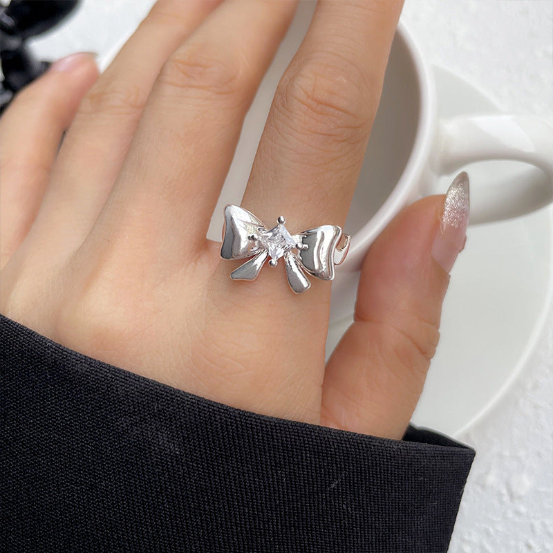 Bow Young Girl Jewelry Sterling Silver Bow Ring 925 Sterling Silver Ring - The Eggy's store