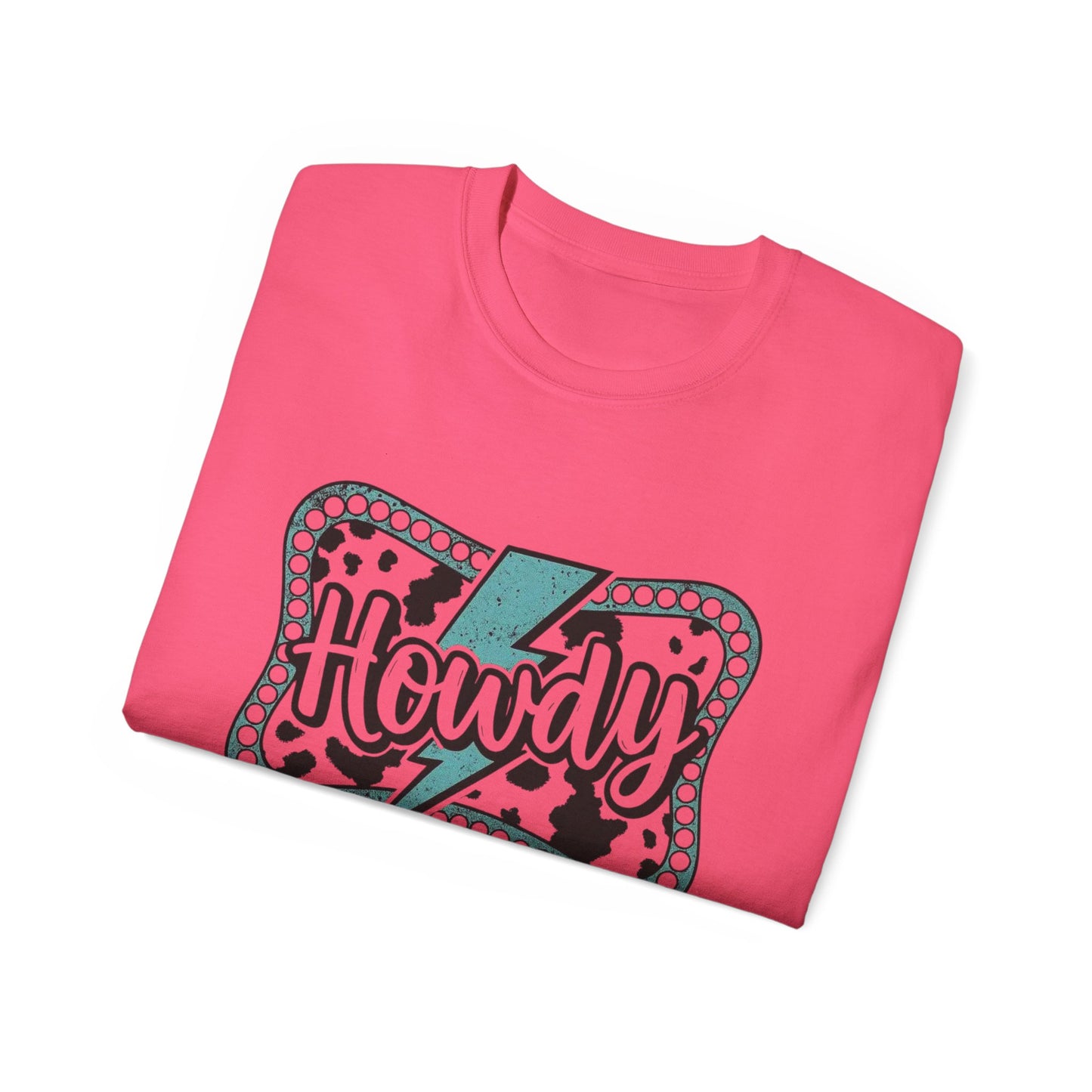 Howdy Lightning Graphic Tee - Fun Unisex Cotton Women's T-Shirt for Summer, Festivals, Casual Wear - The Eggy's store