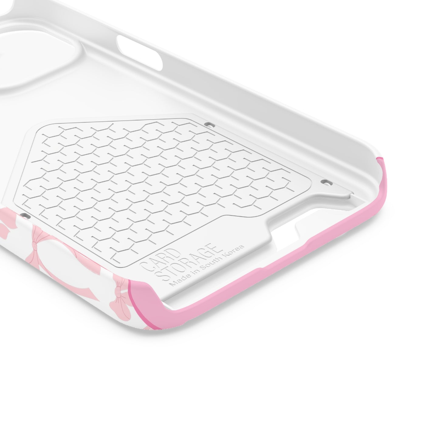 Pink Bow Phone Case with Card Holder - Stylish and Functional - The Eggy's store