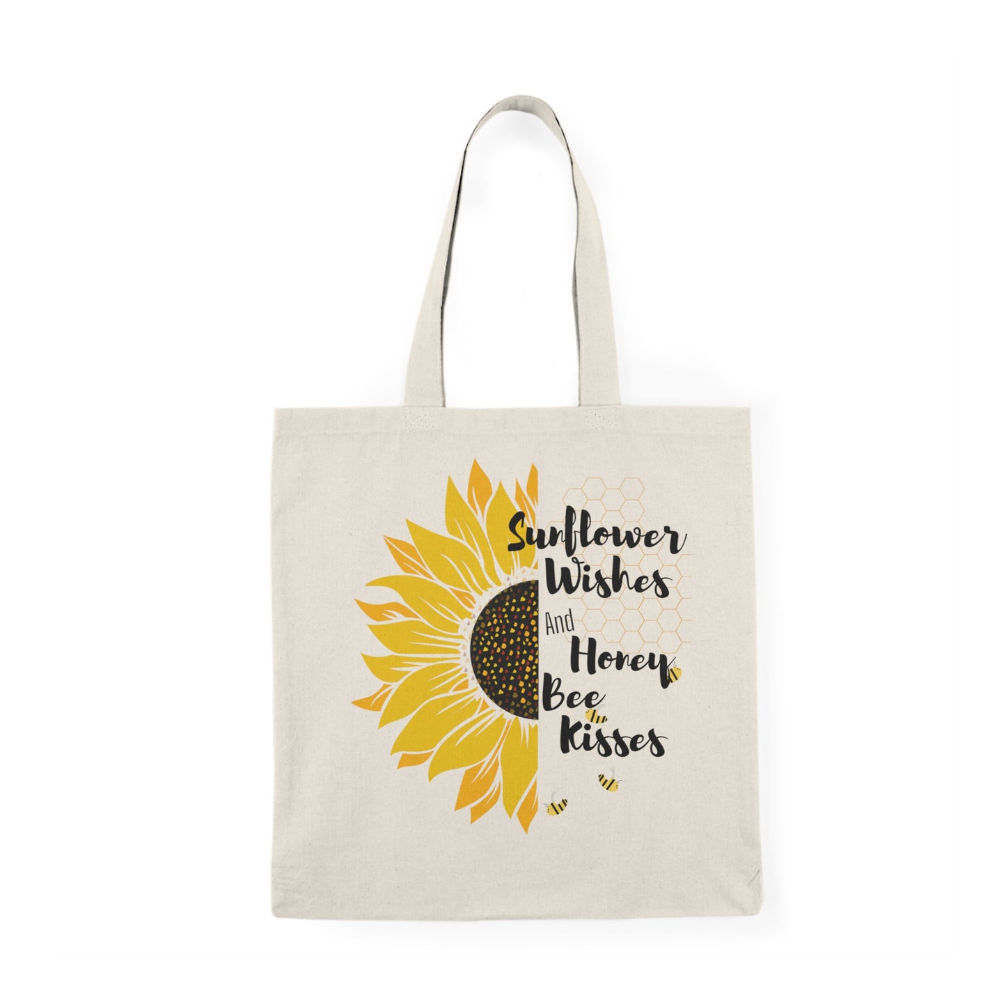 Sunflower Tote Bag with Honey Bees Design - The Eggy's store