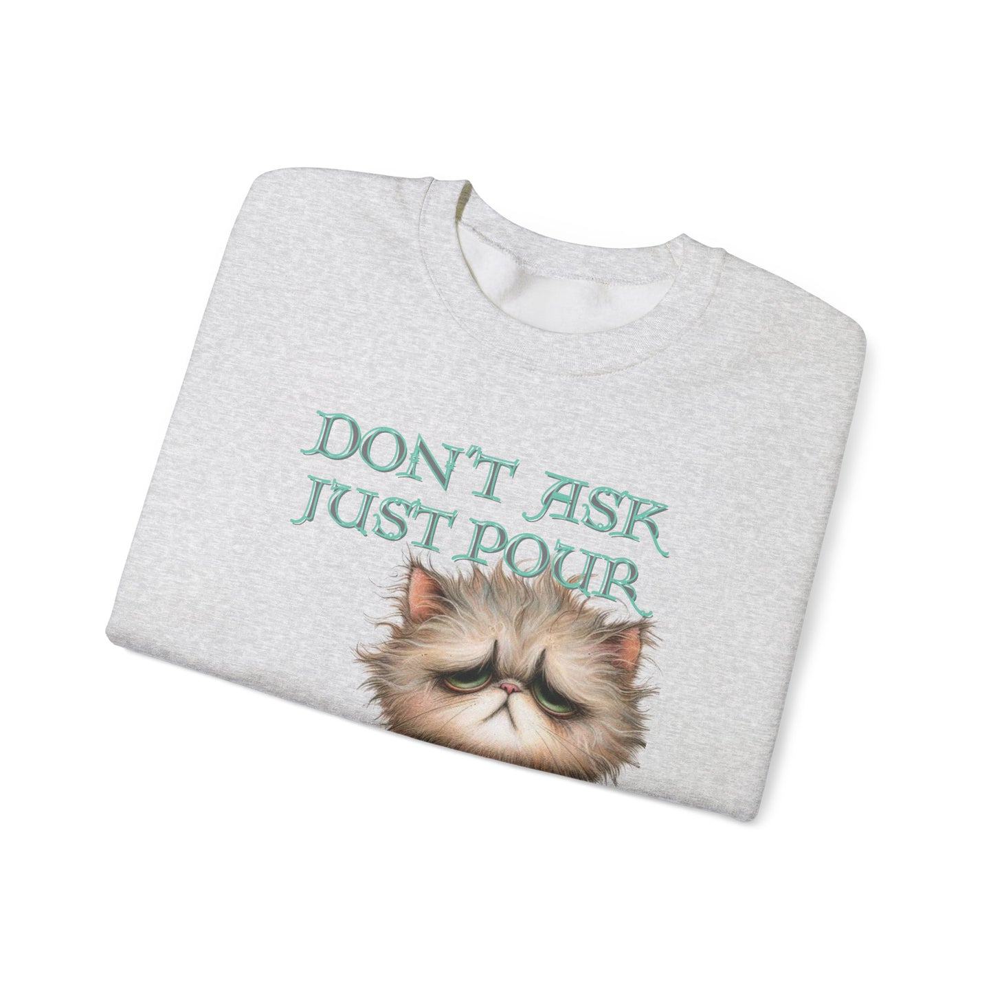 Just Pour Coffee Lover Sweatshirt Women's Top - Funny Cat Lover Gift, Cozy Apparel - The Eggy's store