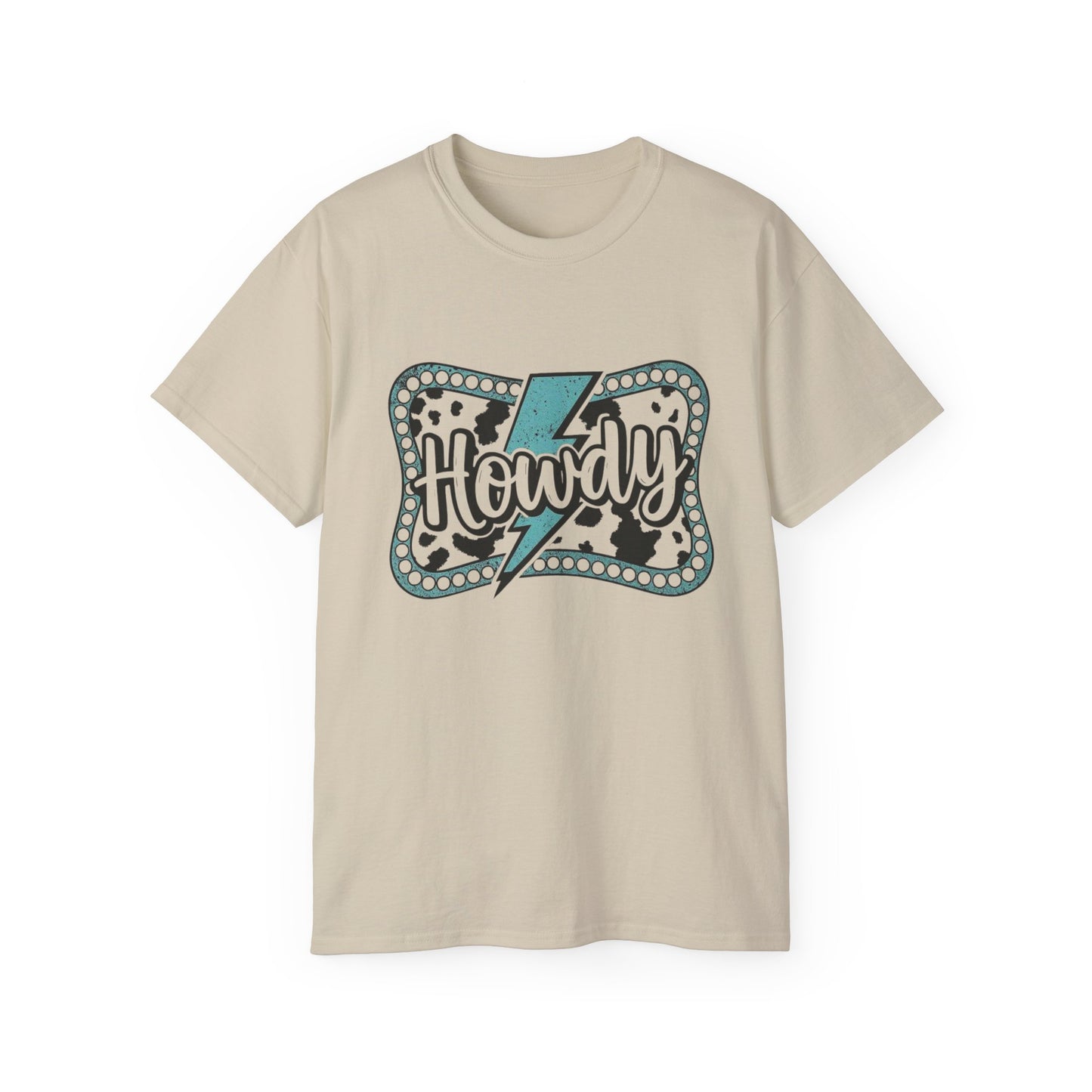 Howdy Lightning Graphic Tee - Fun Unisex Cotton Women's T-Shirt for Summer, Festivals, Casual Wear - The Eggy's store
