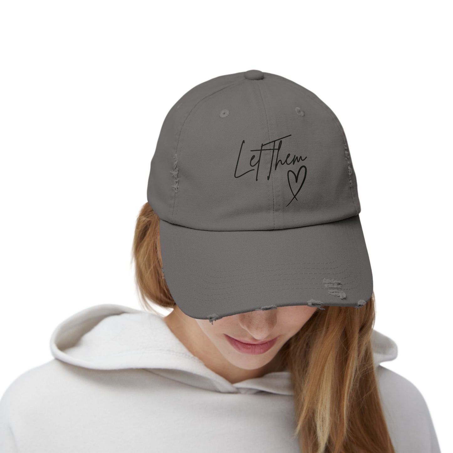 Let Them Distressed Hat Design - Unique Distressed Hat Design - The Eggy's store
