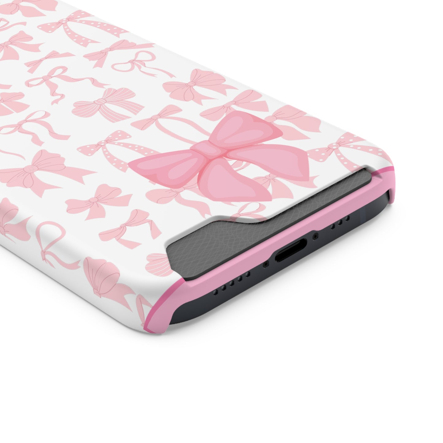 Pink Bow Phone Case with Card Holder - Stylish and Functional - The Eggy's store
