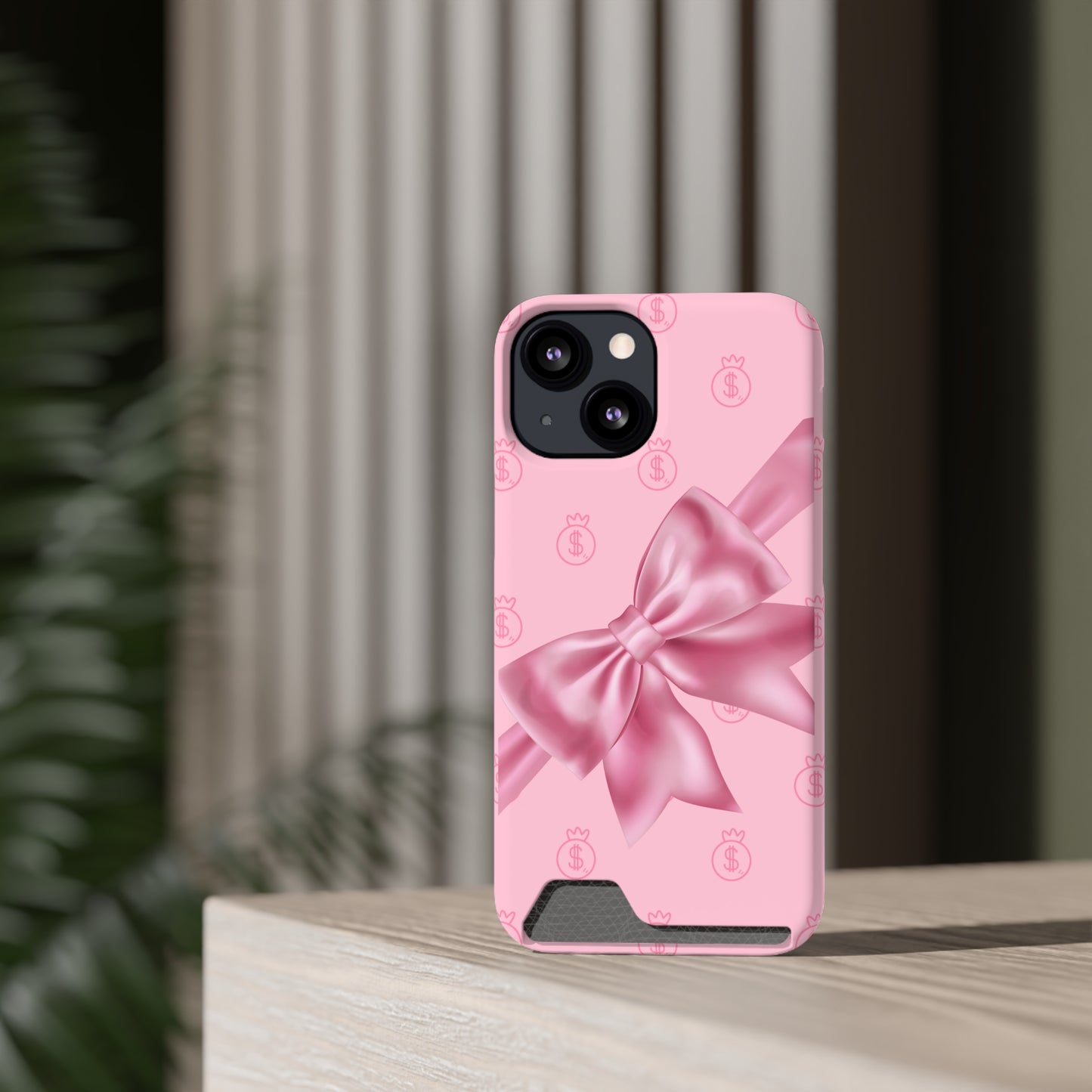 Money and Bows Phone Case with Card Holder