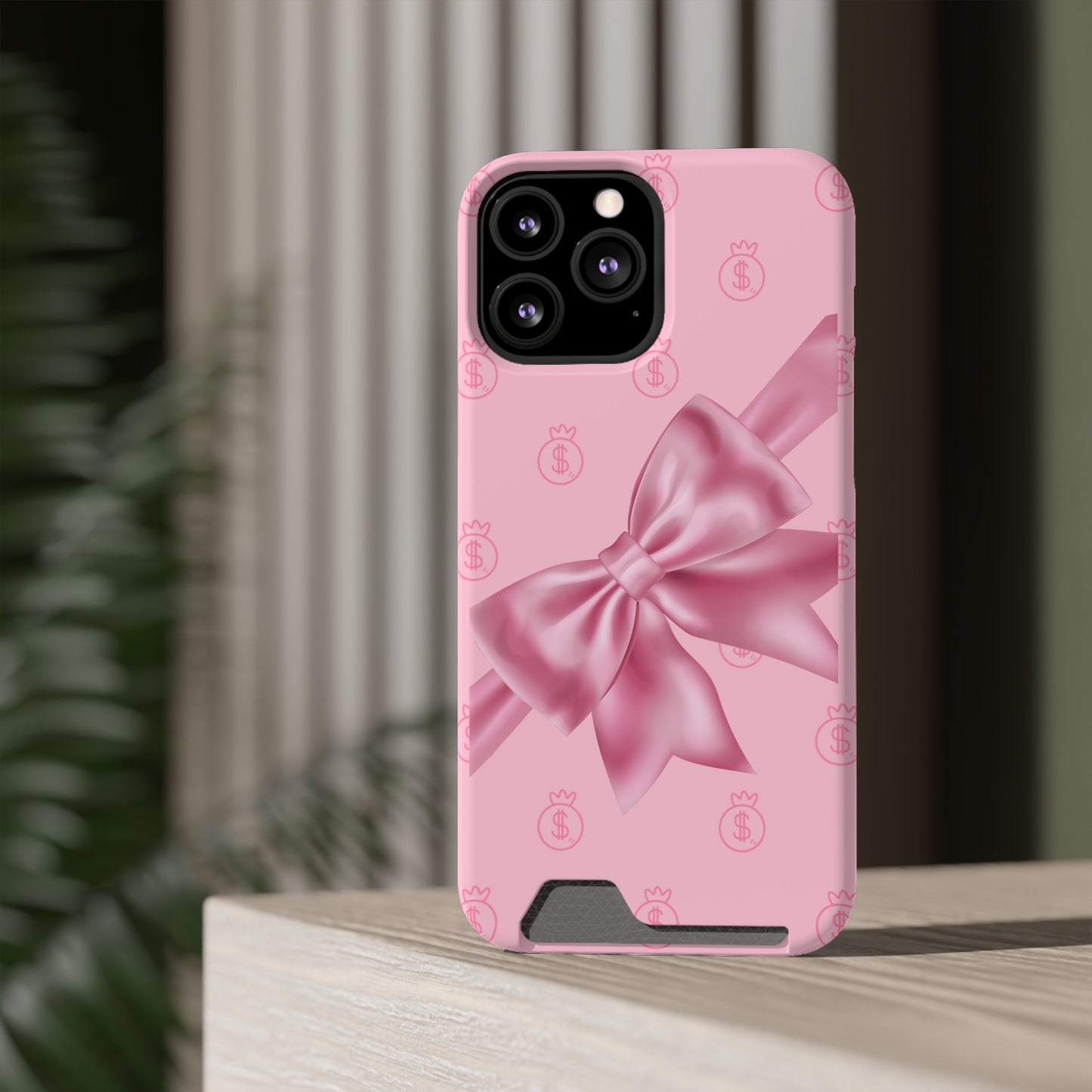 Money and Bows Phone Case with Card Holder