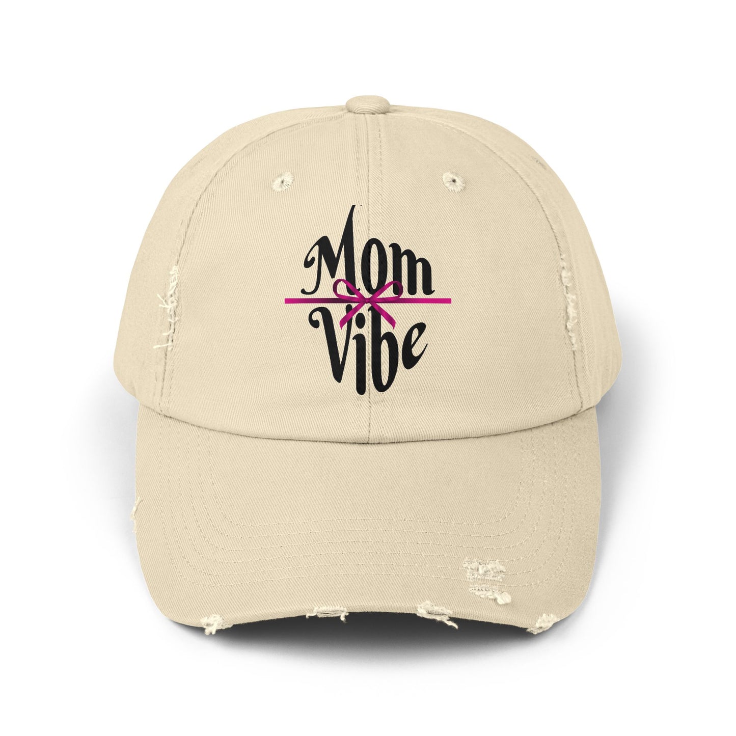 Mom Vibe Cap: Adult Distressed Cap for Stylish Moms - The Eggy's store