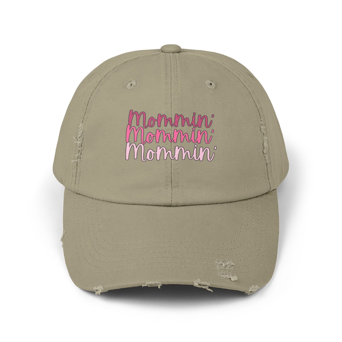Mommin' Unisex Distressed Cap - Fun Gift for Moms, Trendy Summer Hat, Everyday Wear, Parenting Gift, Casual Cap - The Eggy's store