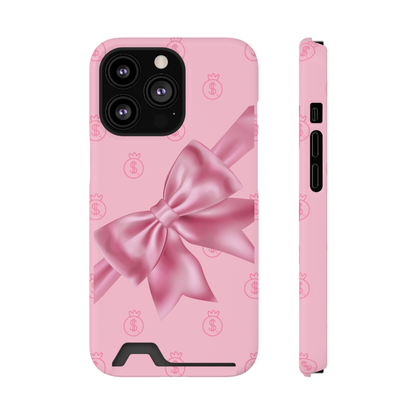 Money and Bows Phone Case with Card Holder - The Eggy's store