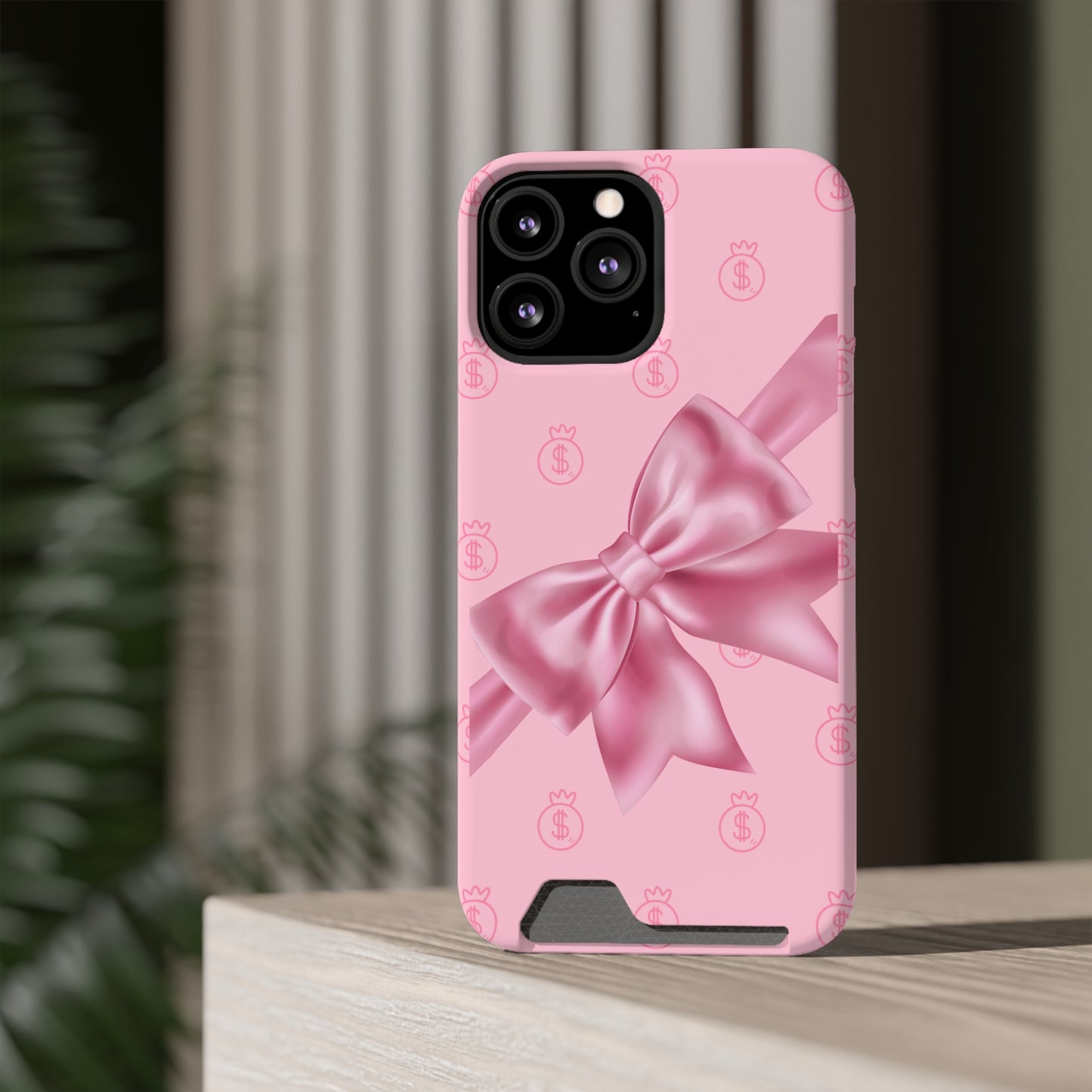 Money and Bows Phone Case with Card Holder