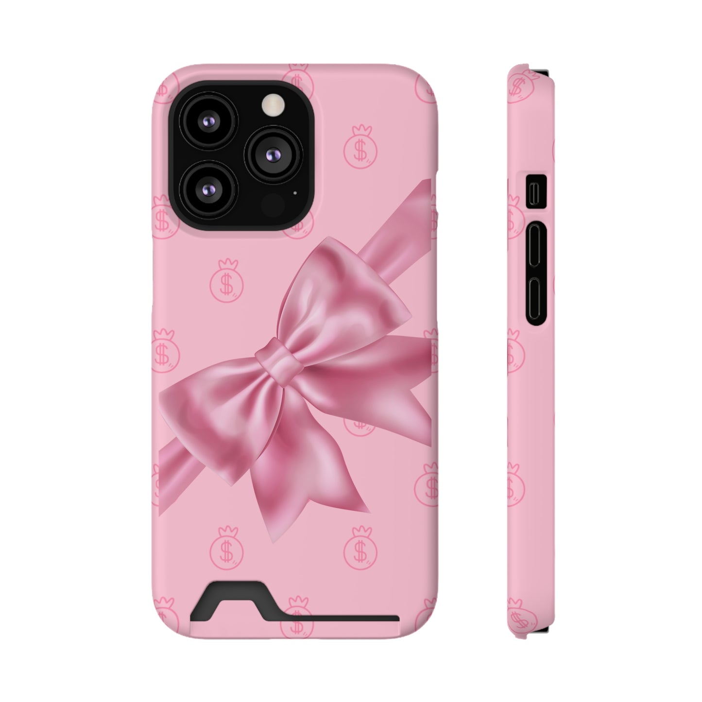 Money and Bows Phone Case with Card Holder - The Eggy's store