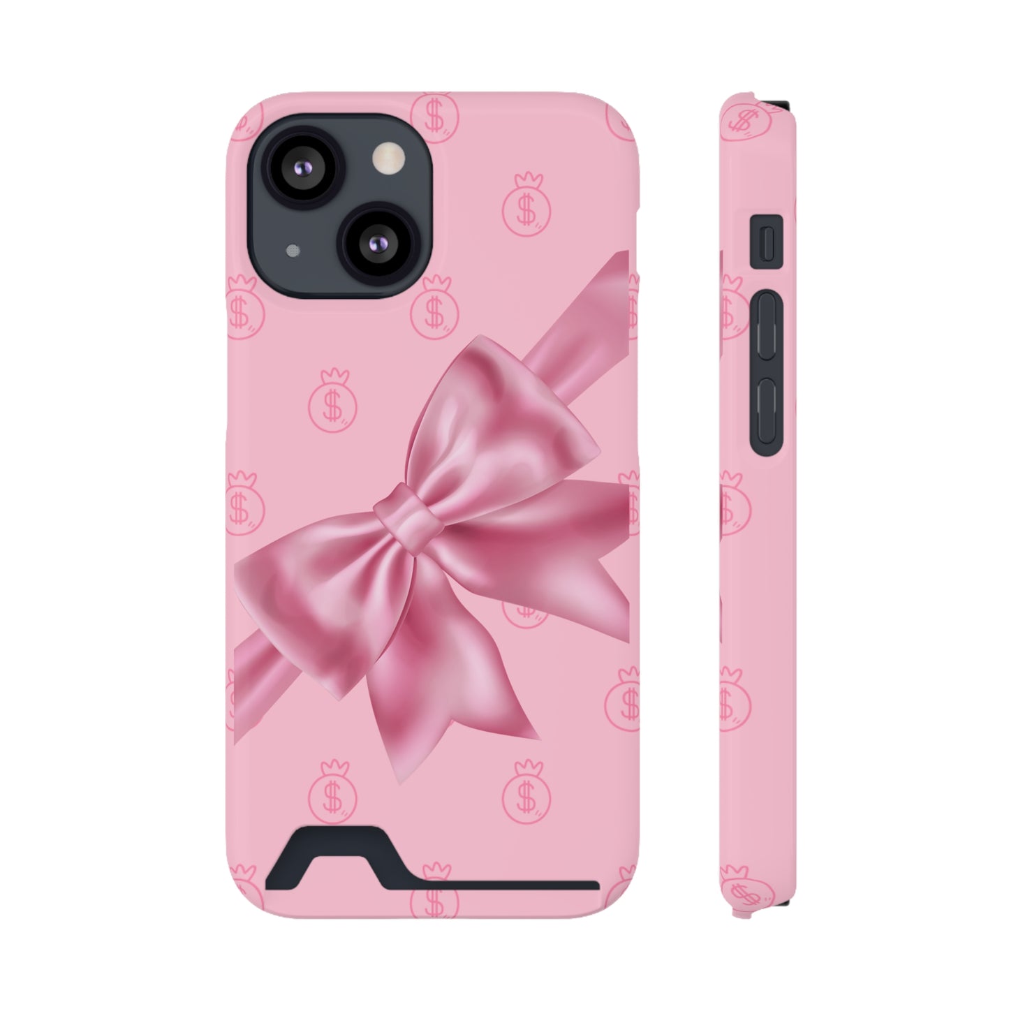 Money and Bows Phone Case with Card Holder - The Eggy's store