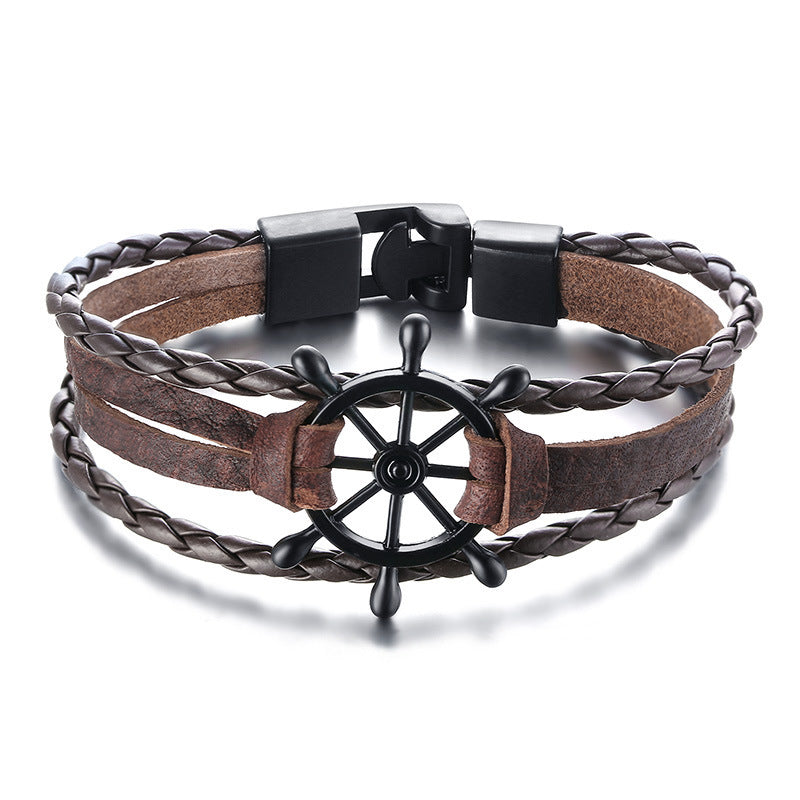 Alloy lucky figure 8 leather bracelet - The Eggy's store