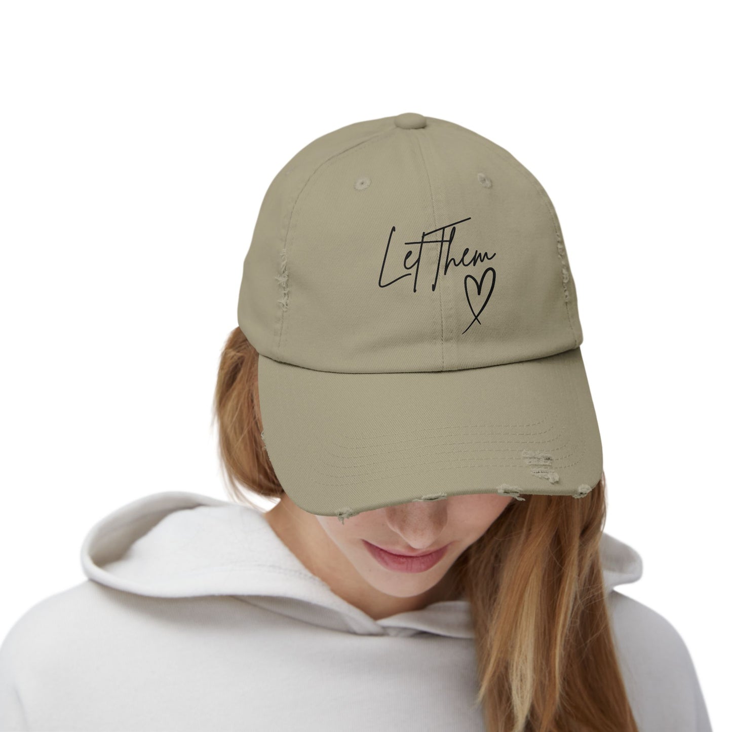 Let Them Distressed Hat Design - Unique Distressed Hat Design - The Eggy's store