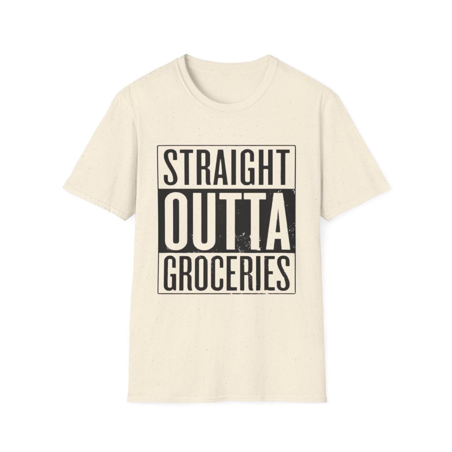 Straight Outta Groceries Unisex Softstyle Women's T-Shirt, Funny Tee, Casual Wear, Gift for Foodies, Humor Clothing
