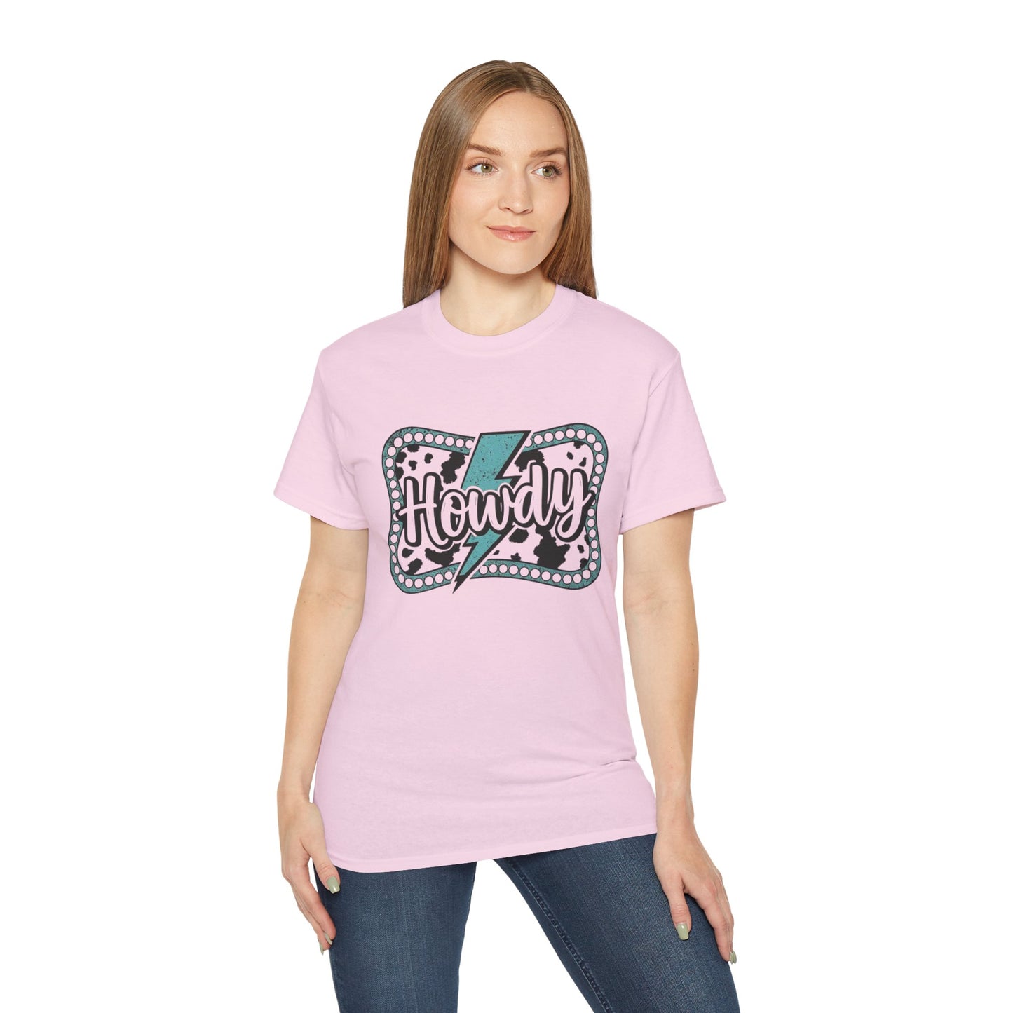 Howdy Lightning Graphic Tee - Fun Unisex Cotton Women's T-Shirt for Summer, Festivals, Casual Wear - The Eggy's store