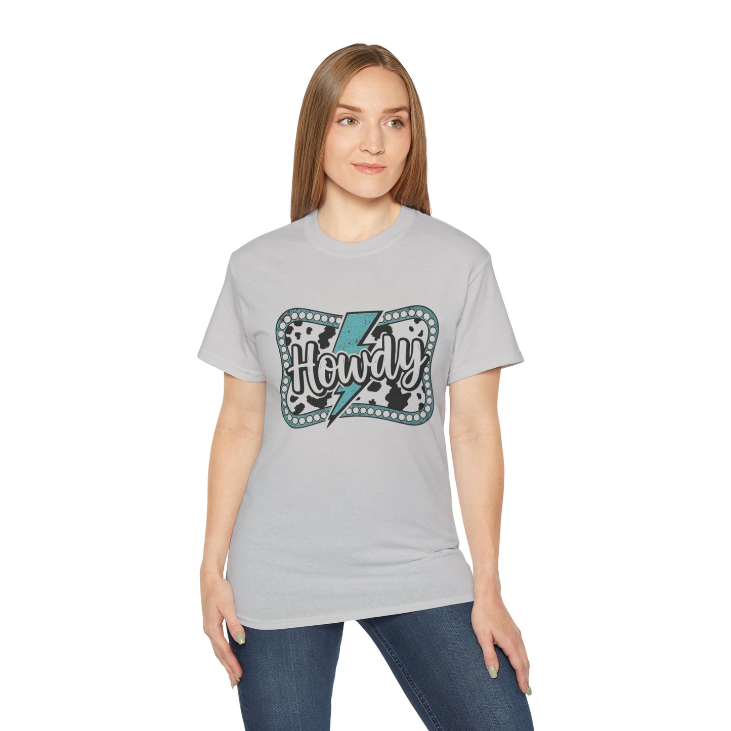 Howdy Lightning Graphic Tee - Fun Unisex Cotton Women's T-Shirt for Summer, Festivals, Casual Wear - The Eggy's store