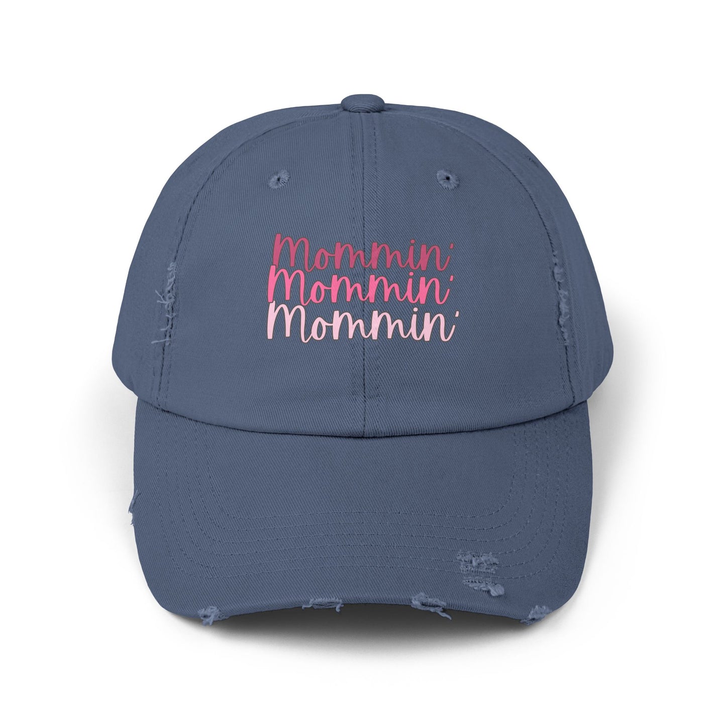 Mommin' Unisex Distressed Cap - Fun Gift for Moms, Trendy Summer Hat, Everyday Wear, Parenting Gift, Casual Cap - The Eggy's store