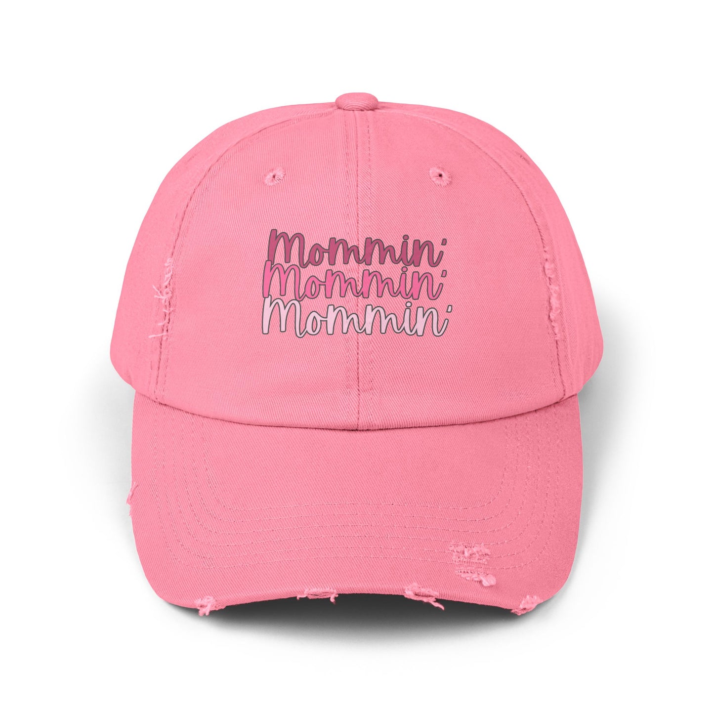 Mommin' Unisex Distressed Cap - Fun Gift for Moms, Trendy Summer Hat, Everyday Wear, Parenting Gift, Casual Cap - The Eggy's store
