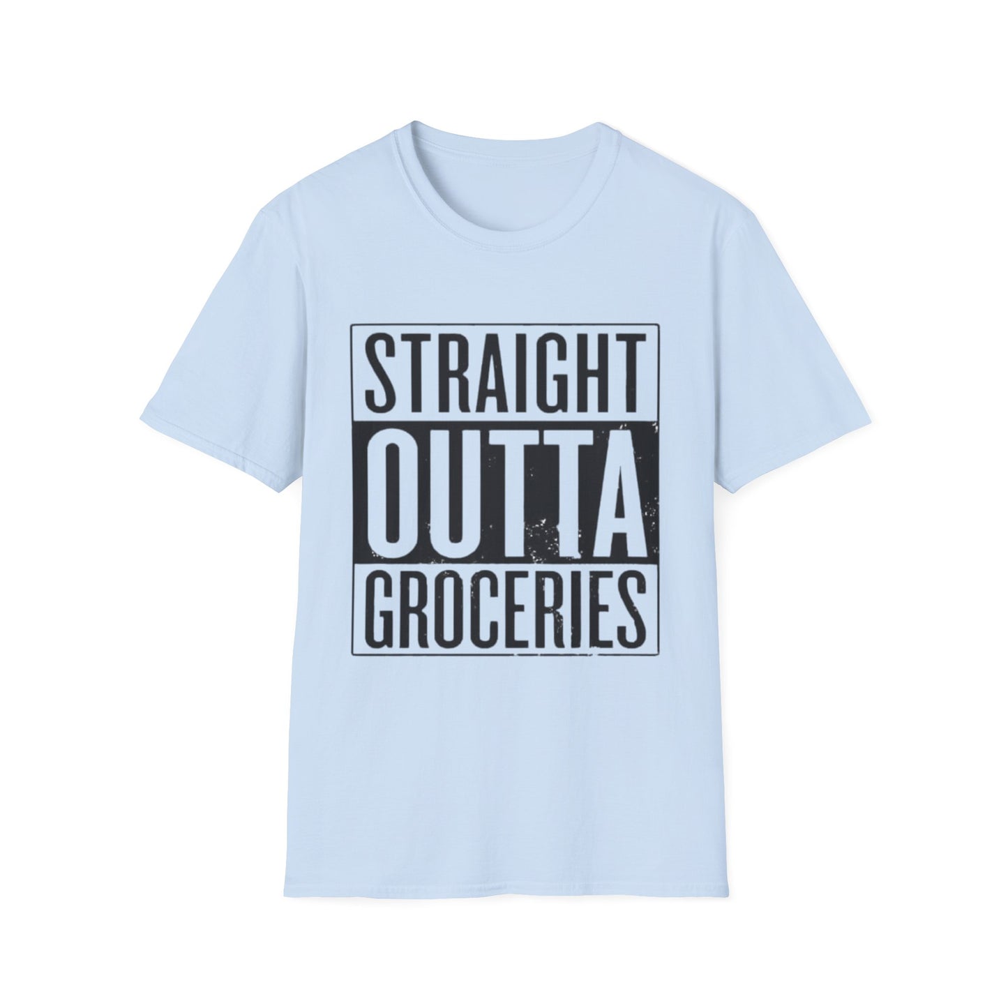 Straight Outta Groceries Unisex Softstyle Women's T-Shirt, Funny Tee, Casual Wear, Gift for Foodies, Humor Clothing