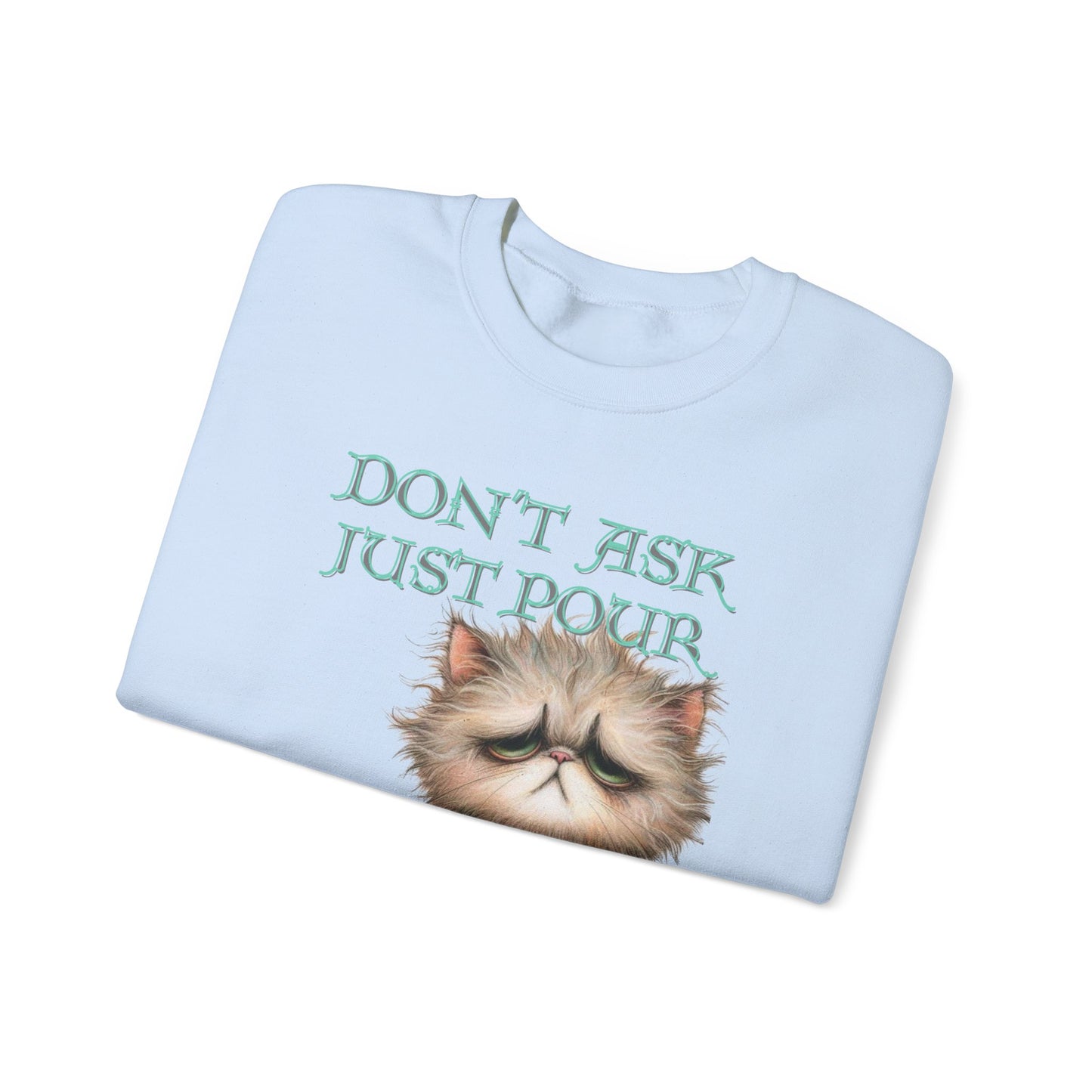 Just Pour Coffee Lover Sweatshirt Women's Top - Funny Cat Lover Gift, Cozy Apparel - The Eggy's store