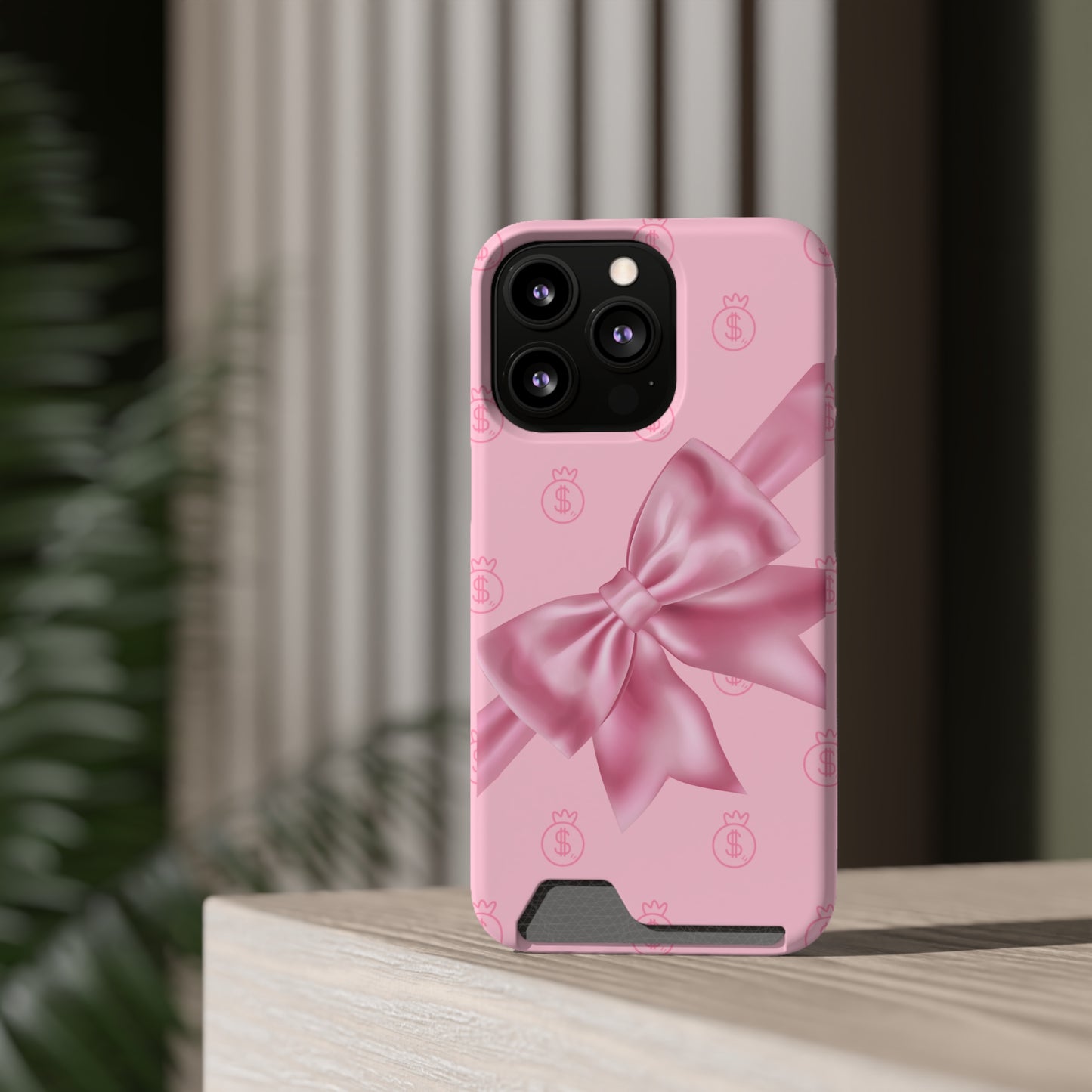 Money and Bows Phone Case with Card Holder