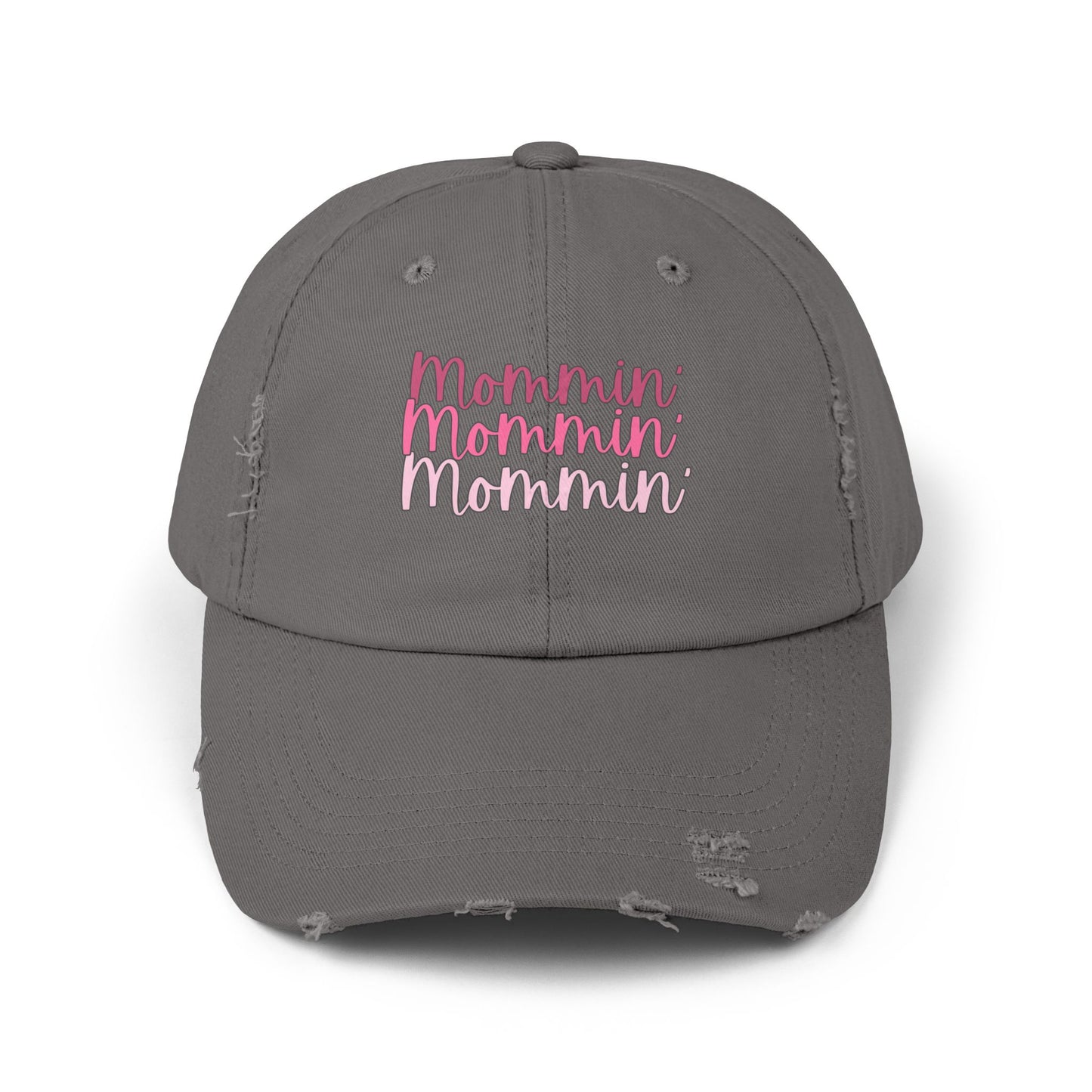 Mommin' Unisex Distressed Cap - Fun Gift for Moms, Trendy Summer Hat, Everyday Wear, Parenting Gift, Casual Cap - The Eggy's store
