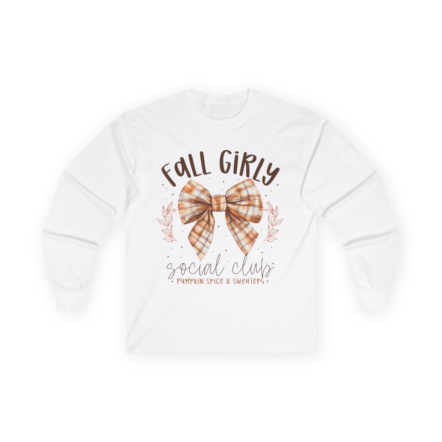 Fall Girly Long Sleeve Women's T-shirt for Cozy Autumn Days, Perfect for Pumpkin Spice Lovers, Casual Outing, Gift Idea