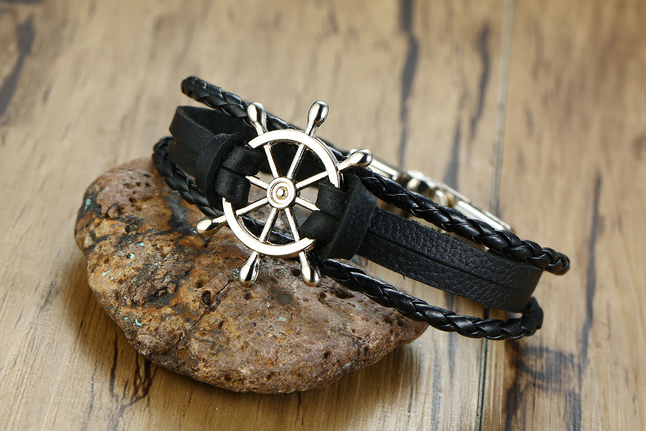 Alloy lucky figure 8 leather bracelet - The Eggy's store