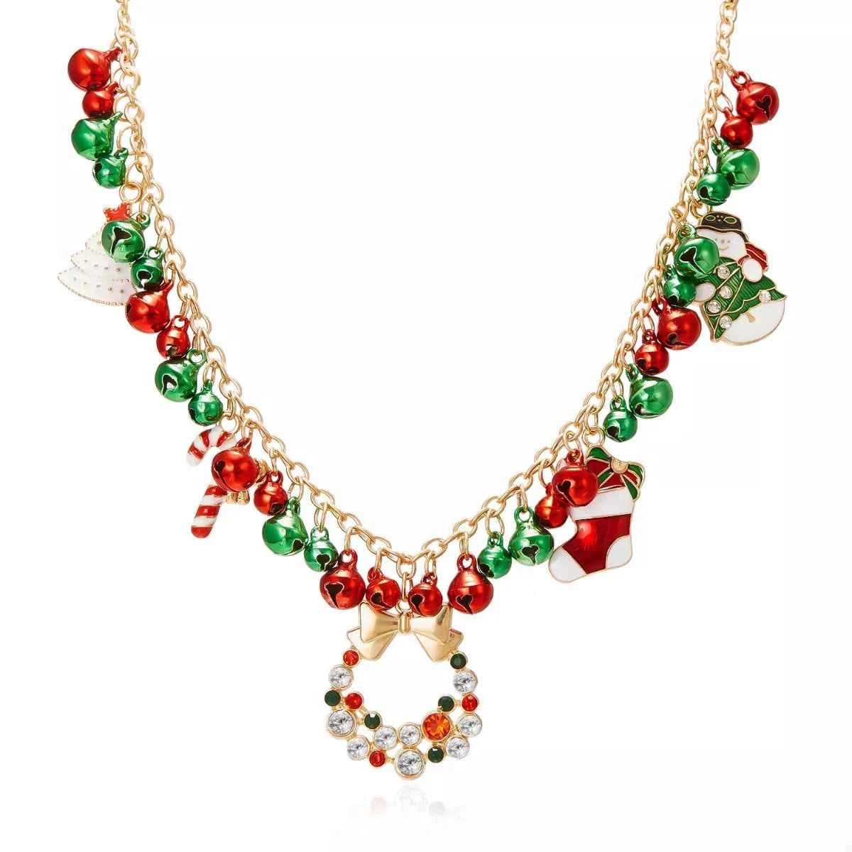 18K Gold-Plated Christmas Charm Necklace