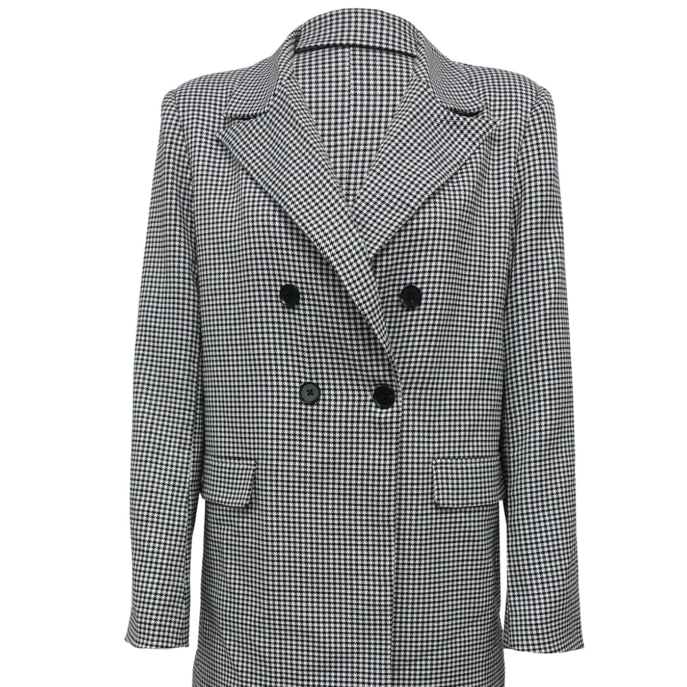 Ladies' Lapel Double Breasted Checkered Suit Jacket - The Eggy's store