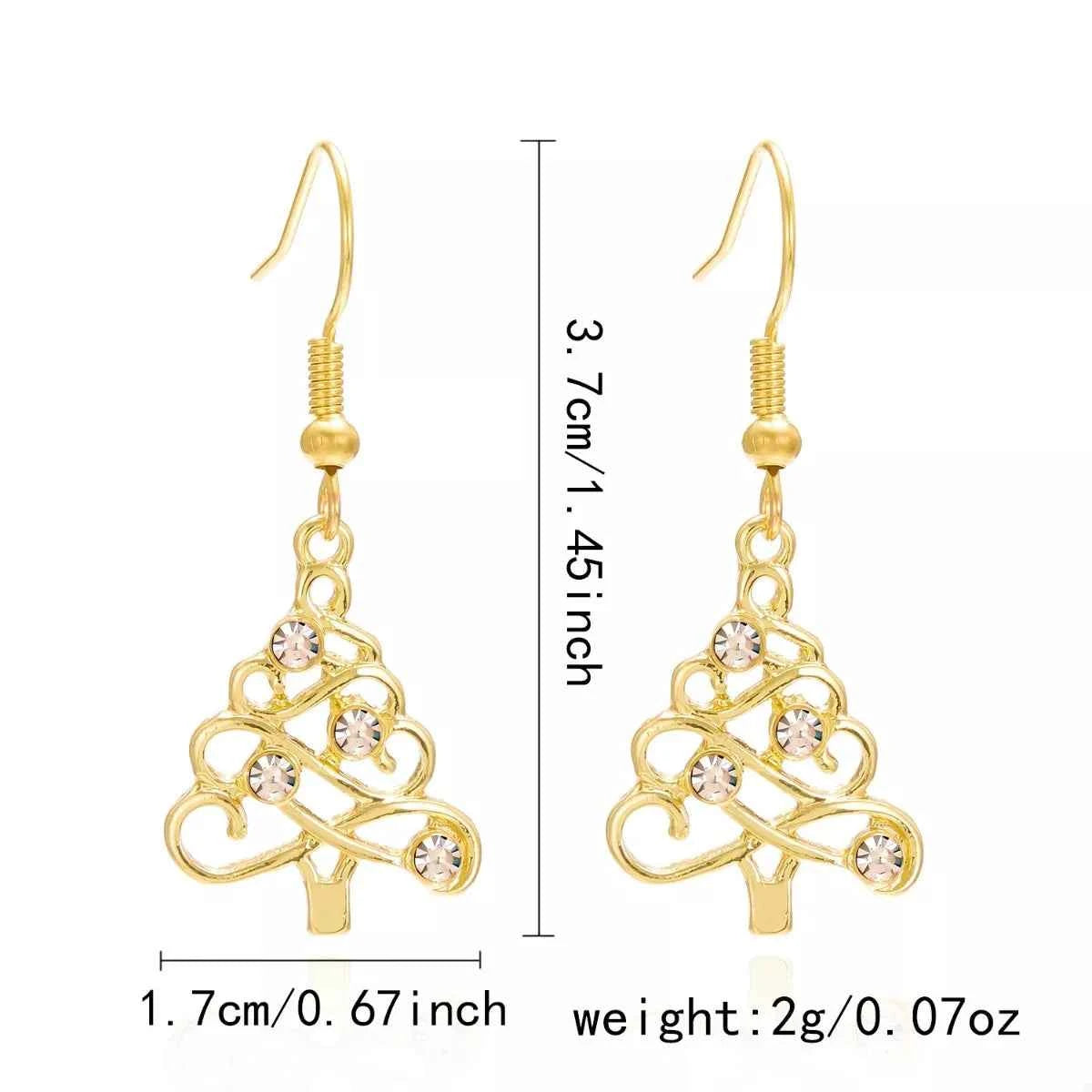 Christmas Tree Shape Dangle Earrings