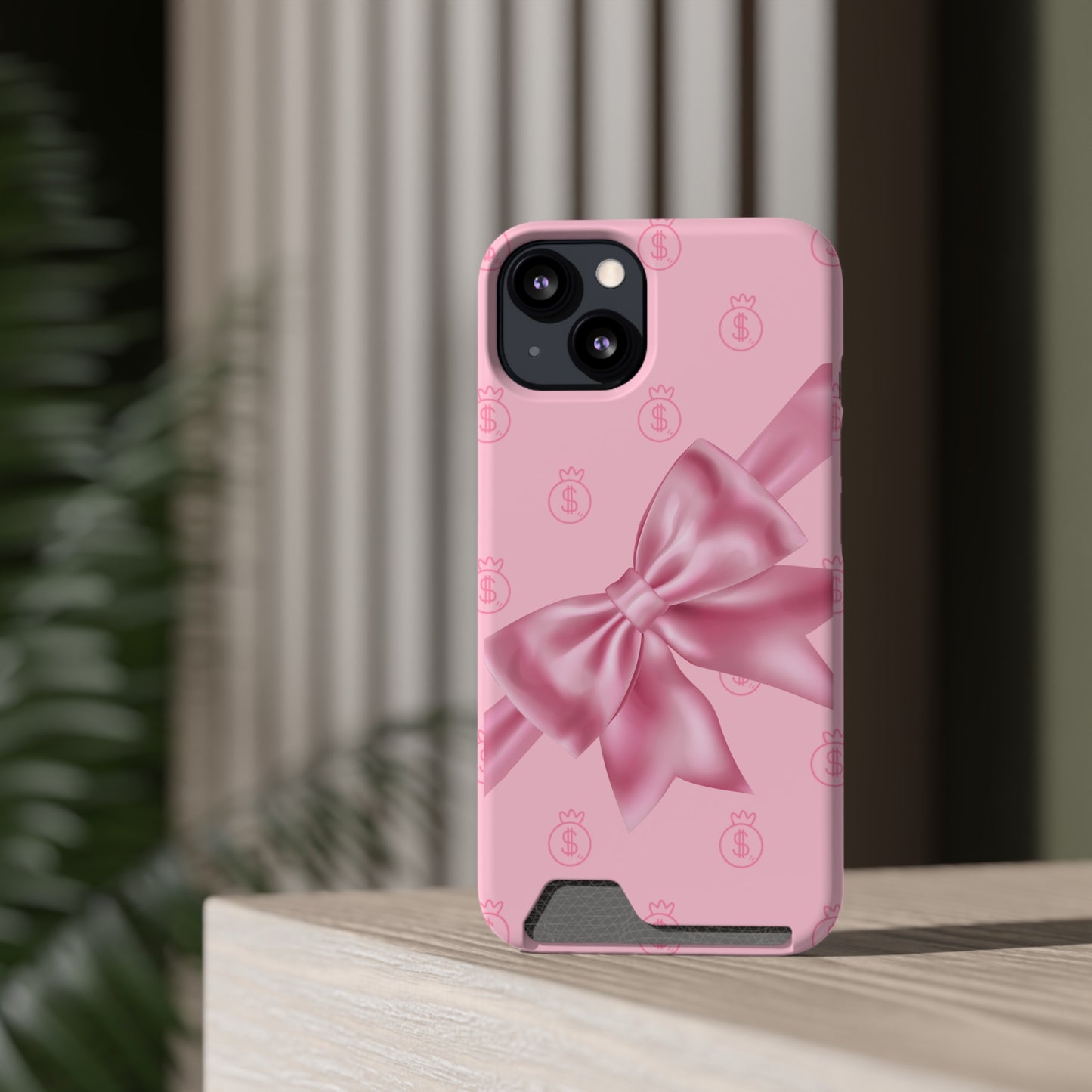 Money and Bows Phone Case with Card Holder