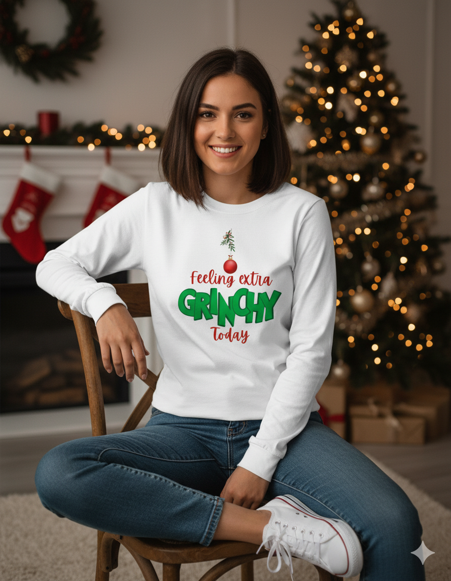 Christmas Grinchy Long Sleeve Women's T-shirt