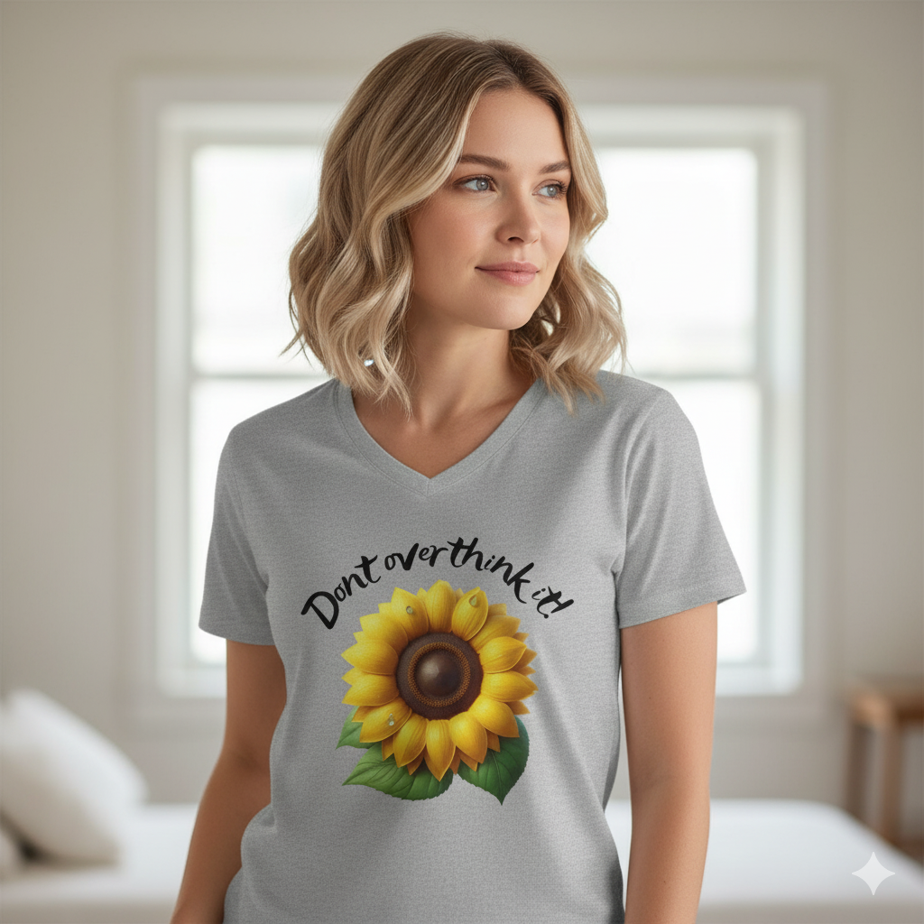 Overthink: Short Sleeve V-Neck Women's T-shirt