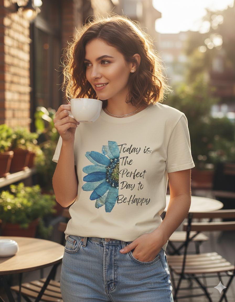 Flower Women's T-Shirt - Perfect Day to Be Happy Design