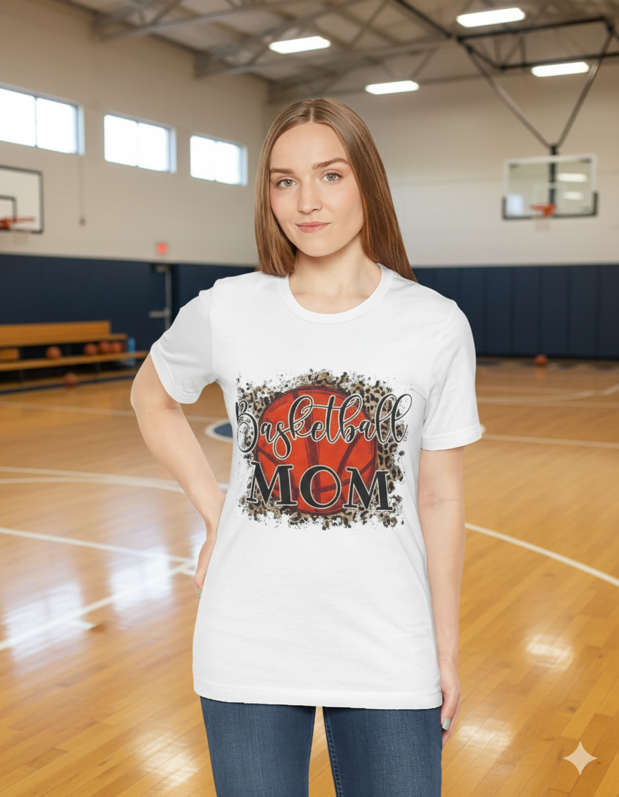 Basketball Mom Tee, Gift for Basketball Moms, Women's T-Shirt, Game Day Outfit, Basketball Fan Clothing