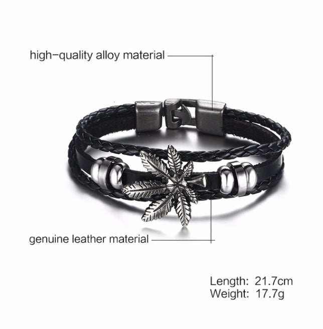 Alloy lucky figure 8 leather bracelet - The Eggy's store