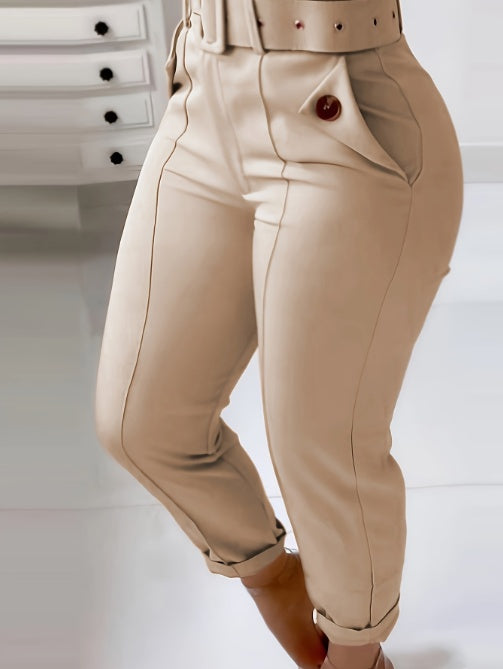 Women's Fashionable Casual Pants in Solid Colors - The Eggy's store