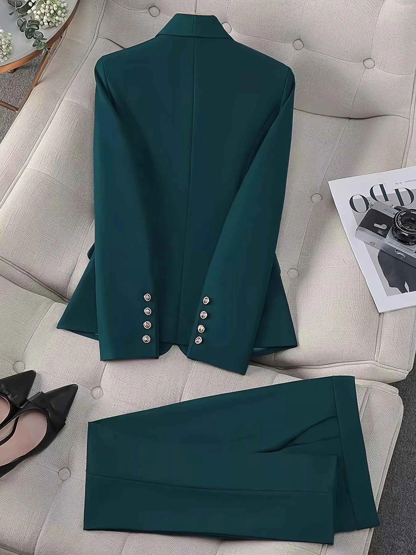 Double-Breasted Blazer & Pants Set