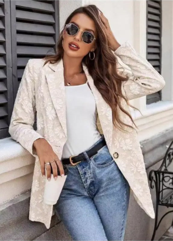 Floral Embroidered Blazer