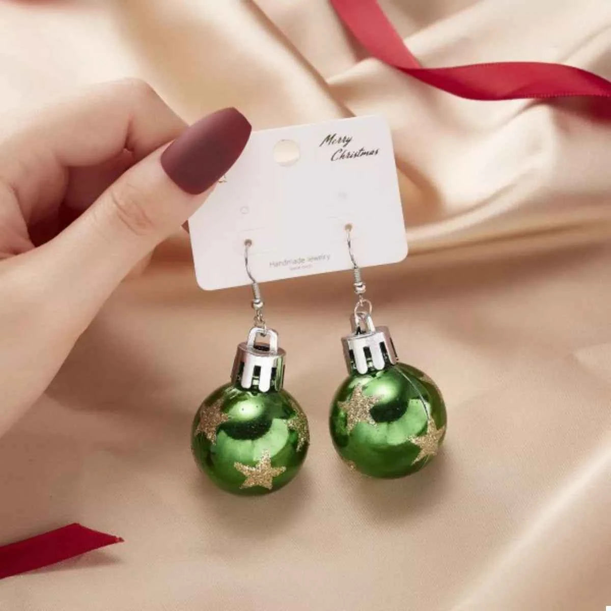 Christmas Ball Drop Earrings
