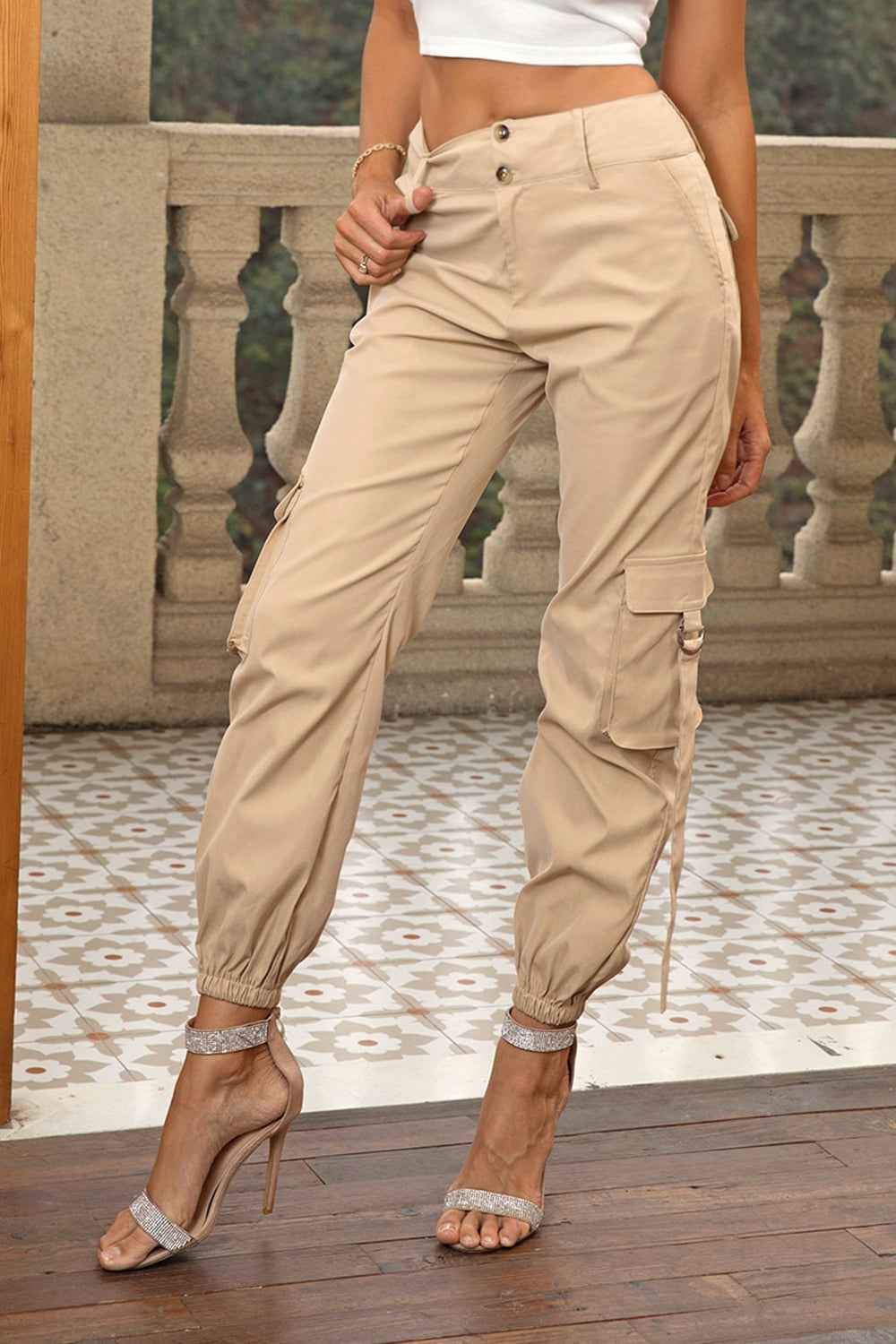 Elite Utility | High Waist Cargo Jogger Pants