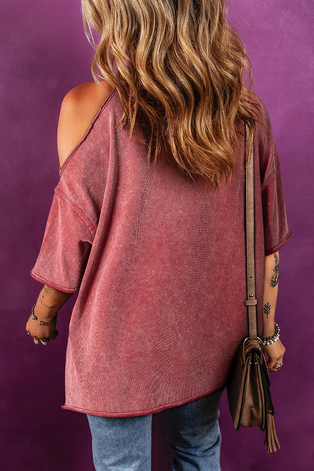 One Shoulder Half Sleeve Oversized Tunic T Shirt - The Eggy's store