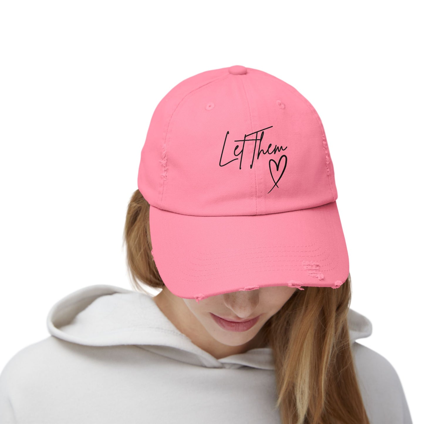 Let Them Distressed Hat Design - Unique Distressed Hat Design - The Eggy's store
