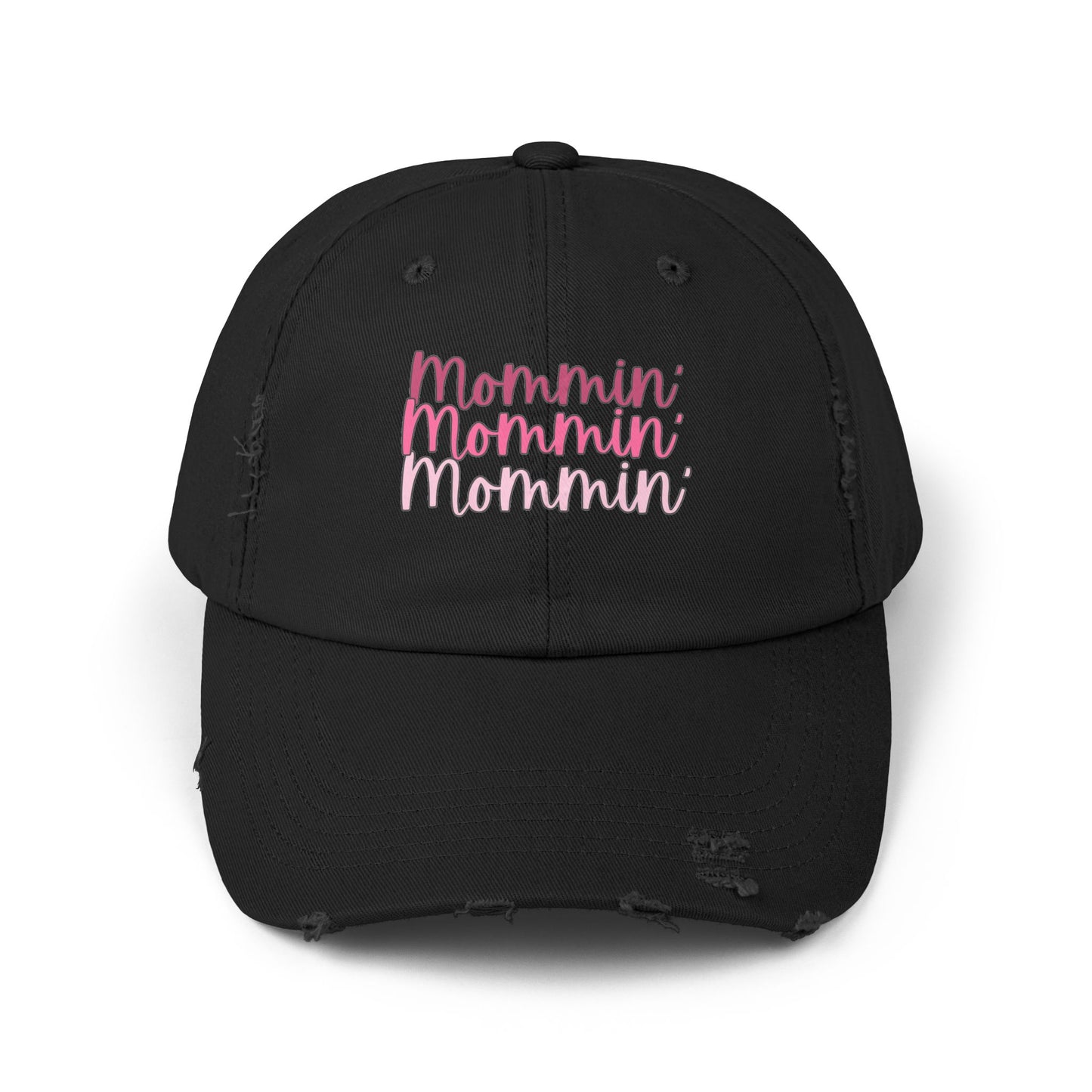 Mommin' Unisex Distressed Cap - Fun Gift for Moms, Trendy Summer Hat, Everyday Wear, Parenting Gift, Casual Cap - The Eggy's store