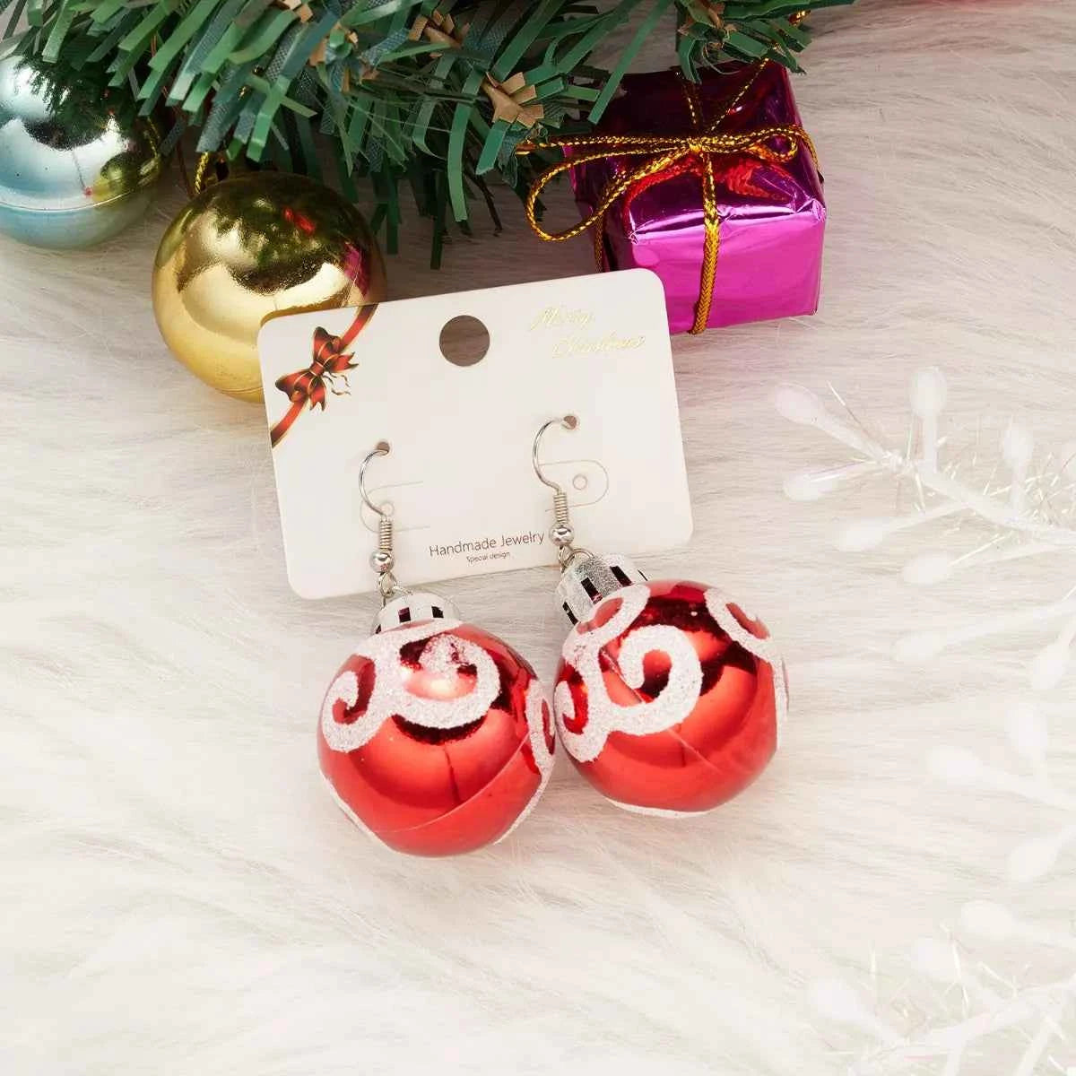 Christmas Ball Drop Earrings